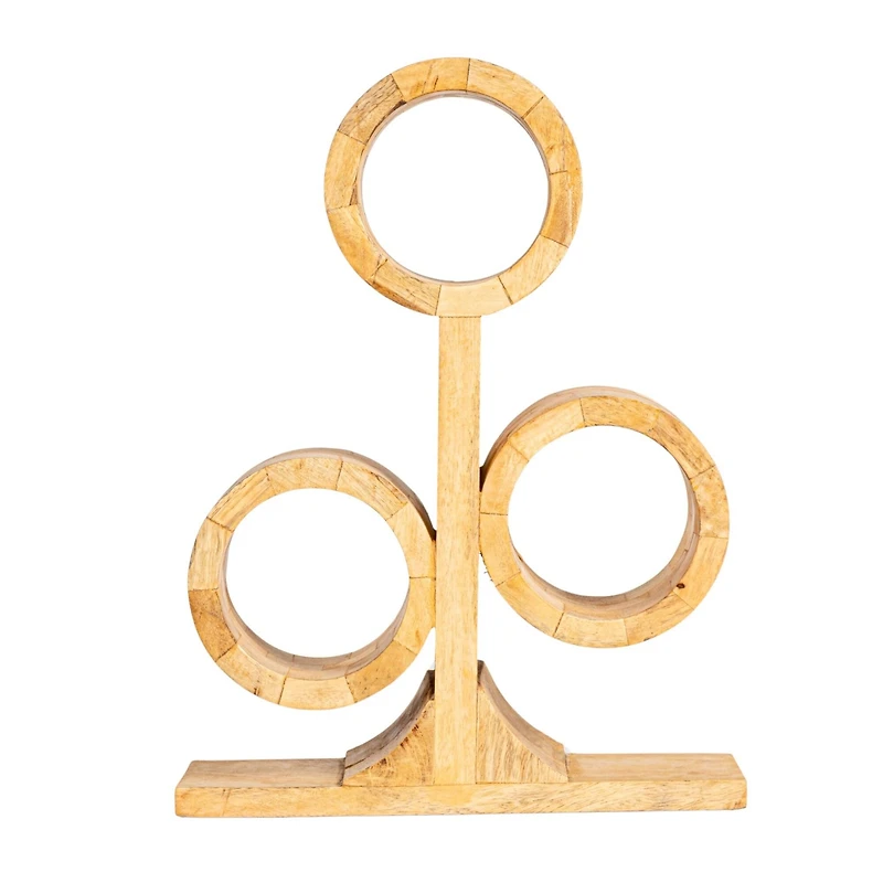 Hello Honey® 15.25" Natural Mango Wood Circular Wine Rack