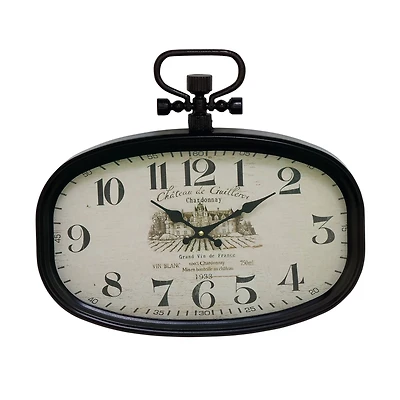 18" Black Metal Vintage Wall Clock