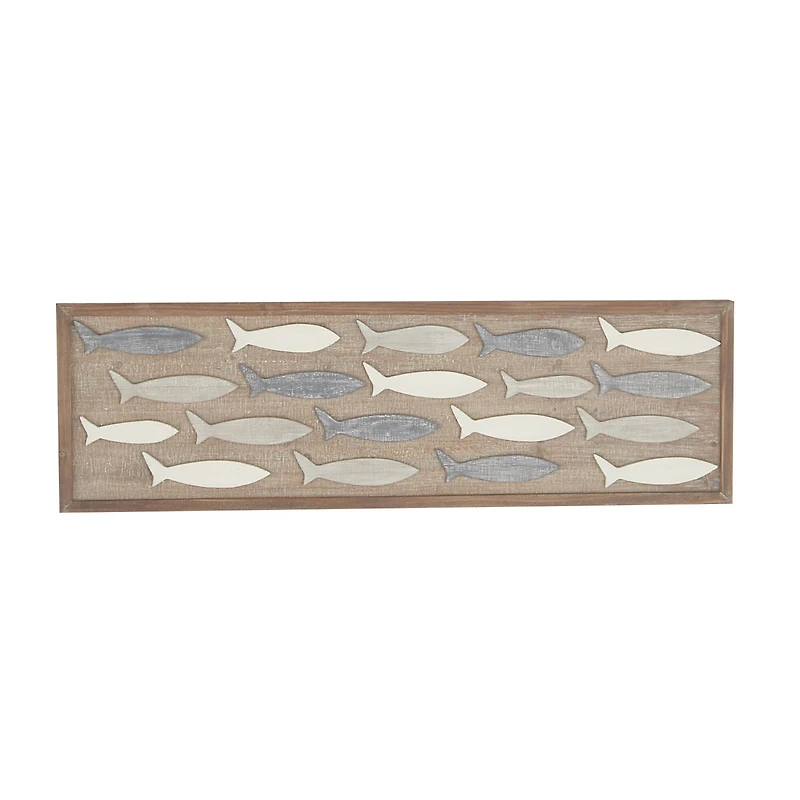 42" Gray Wood Coastal Wall Decor