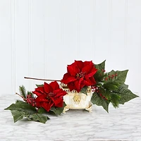 31” Poinsettia, Berries & Pine Artificial Flower Bundle Set, 3ct.