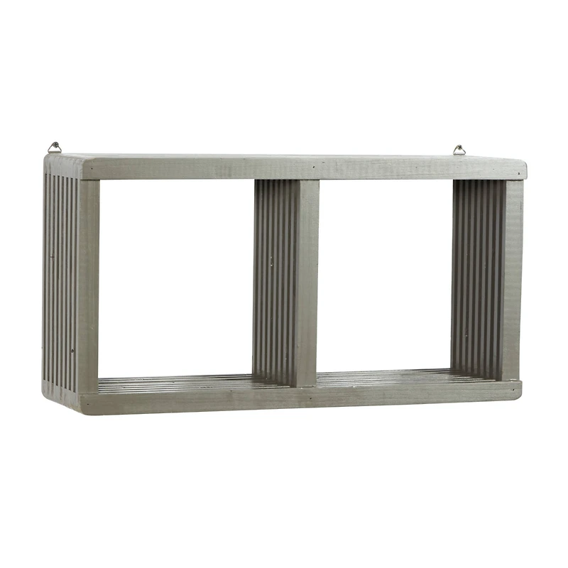 Gray Wood Contemporary Wall Shelf, 12" x 23" x 7"