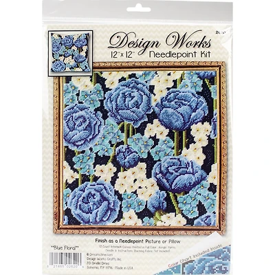 Design Works™ Blue Roses Needlepoint Kit