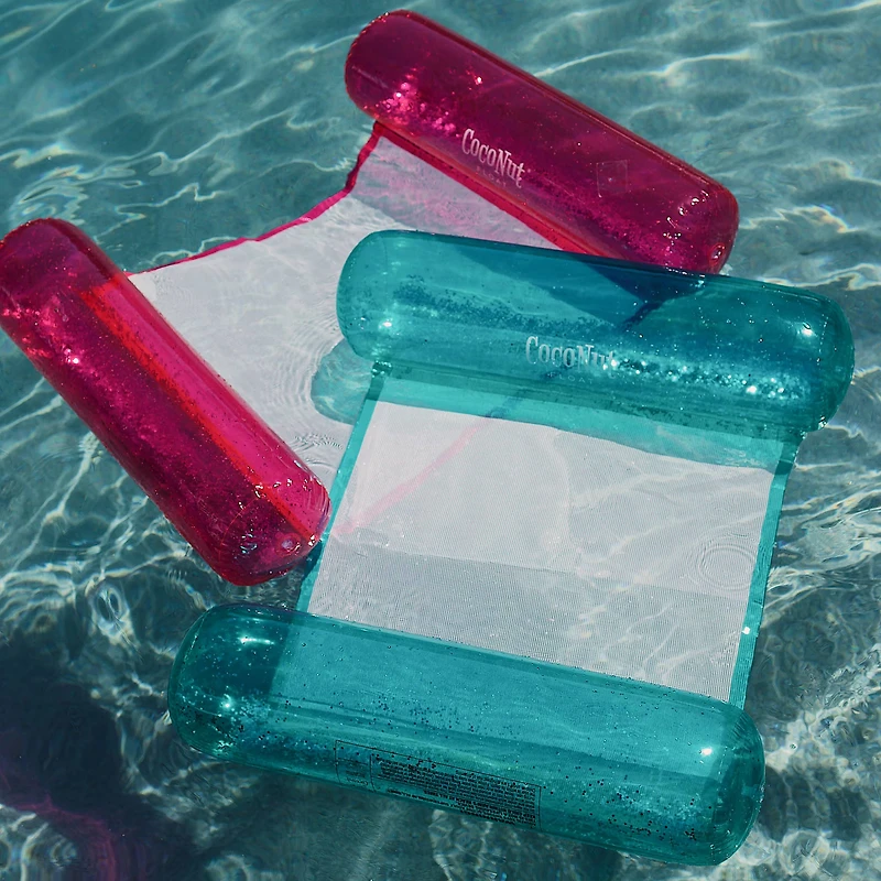 CocoNut Float 4ft. Aqua Glitter Hammock Pool Lounger