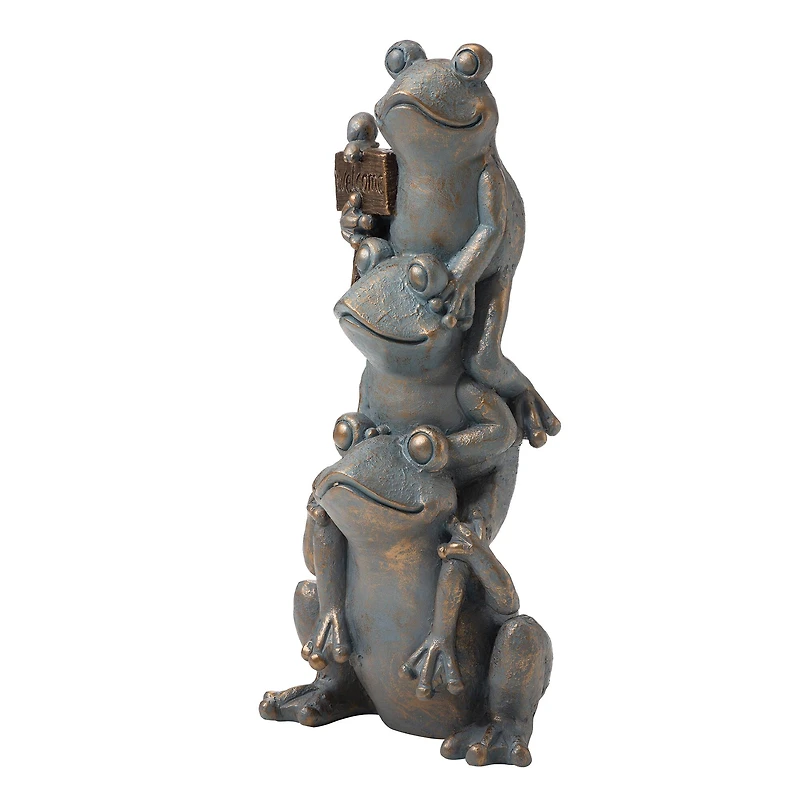 Glitzhome® 28" Bronze Stacked Frog Statue