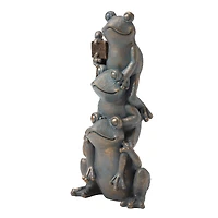 Glitzhome® 28" Bronze Stacked Frog Statue