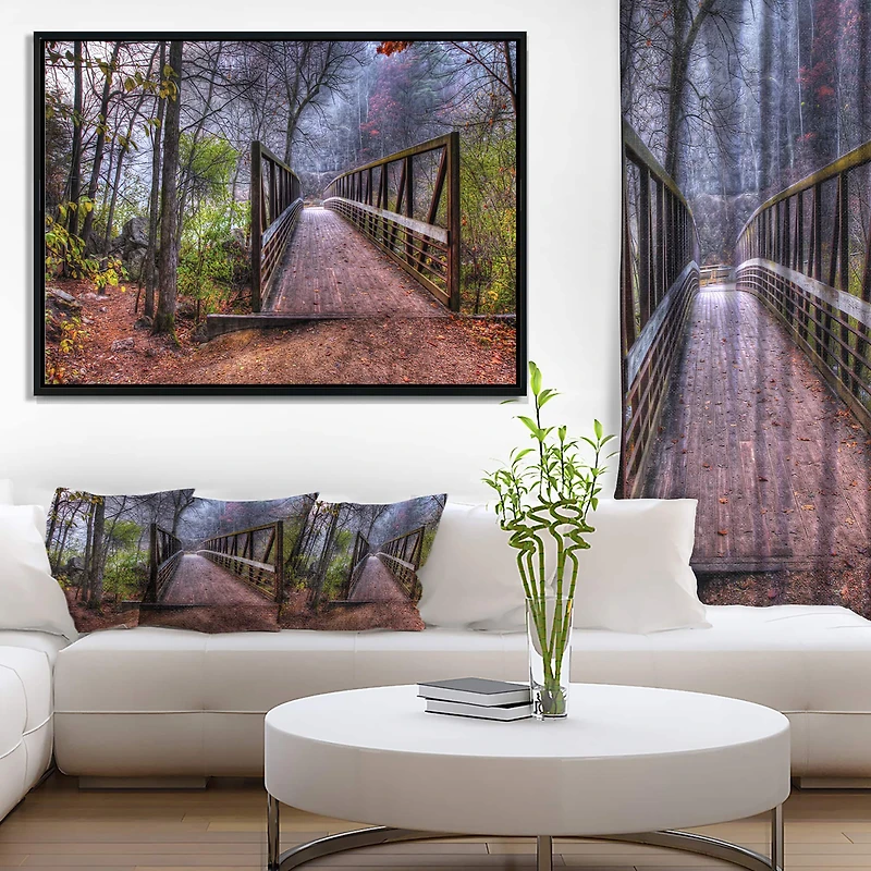 Designart - Beautiful Bridge Over Creek