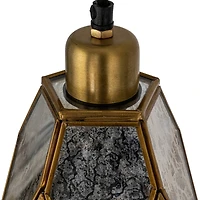 Hello Honey® Antiqued Mirrored Mercury Glass Pendant with Gold Diamond Framework Design