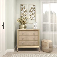 8" Gold Aluminum Brushed Vase with Hammered Top