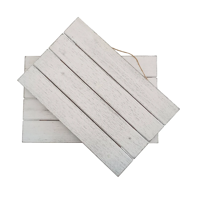 17" Whitewashed Plaque by Make Market™, 2ct.