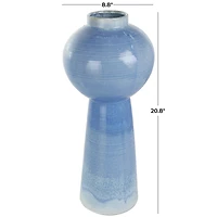 21" Blue Ceramic Bubble Inspired Ombre Vase