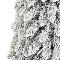 Glitzhome® 4.5ft Pre-Lit Flocked Artificial Christmas Tree, Warm White Lights
