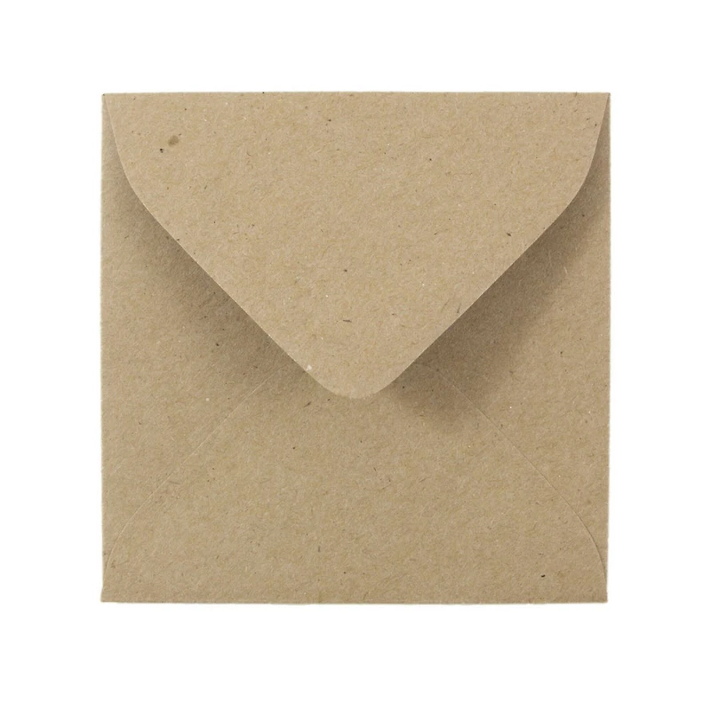 JAM Paper 3.13" x 3.13" Brown Kraft Bag Square Recycled Invitation Envelopes