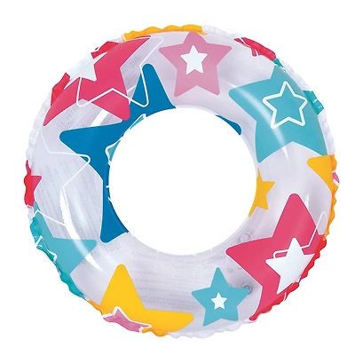 24" Colored Stars Inflatable Swimming Pool Inner Tube Ring Float