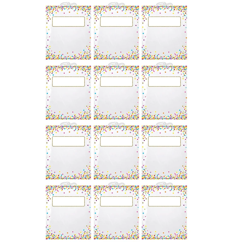 Ashley Productions® 10.5" x 12.5" Hanging Confetti Pattern Storage/Book Bags, 12ct.