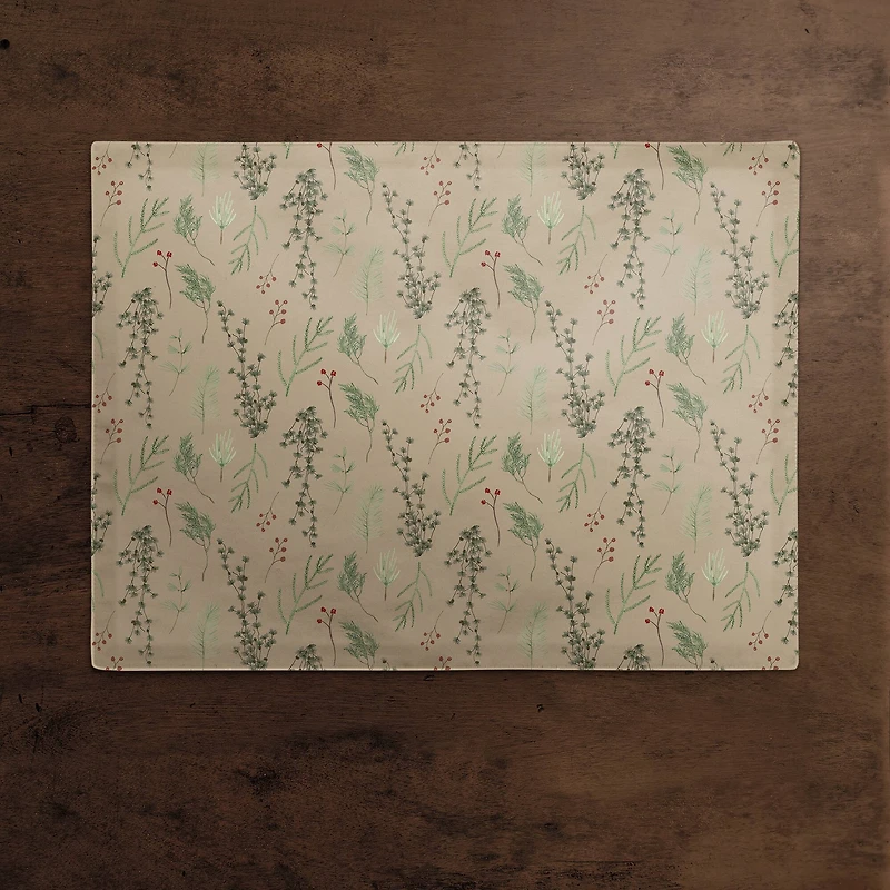 Pine Greenery on Cotton Twill Placemat