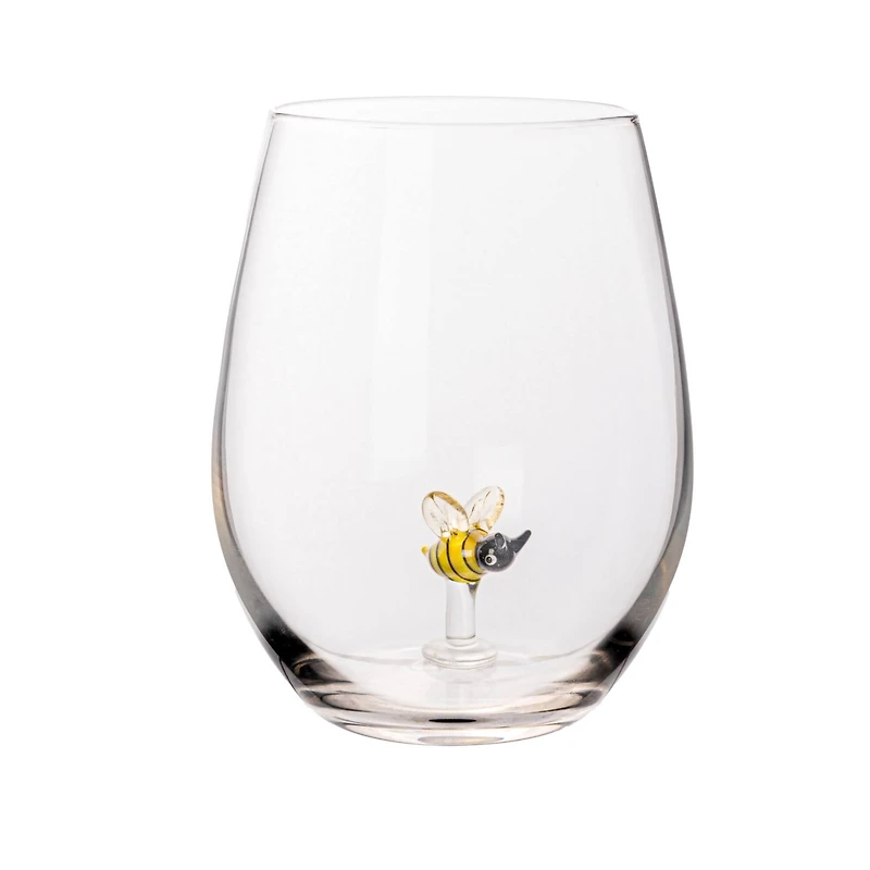 Hello Honey® 4.75" Round Stemless Wine Glass Set