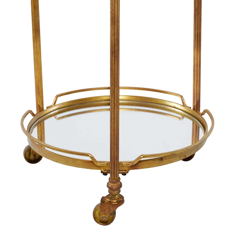 Brass Iron Bar Cart, 31" x 19" x 18"