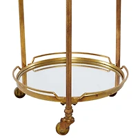 Brass Iron Bar Cart, 31" x 19" x 18"