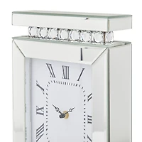 Silver MDF Glam Clock, 14" x 8" x 3"