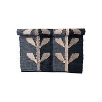 Hello Honey® 4ft. x 6ft. Black & Natural Woven Jute, Leather & Cotton Chindi Rug