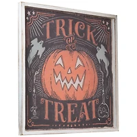 18.75" Trick or Treat Jack O Lantern Halloween Wall Sign