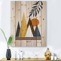 Designart - Abstract Sun and Moon In Mountains I