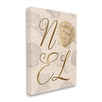 Stupell Industries Noel Holiday Seashell Detail Canvas Wall Art