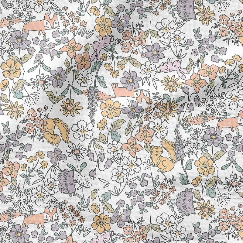 Fabric Editions White Peekaboo Cuties Cotton Fabric