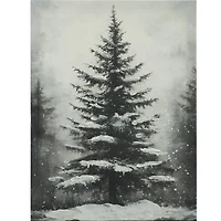 12" x 16" Black & White Snowy Tree Canvas Wall Décor by Ashland®