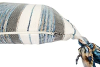 Hello Honey® Blue, Gray & Cream Striped Lumbar Pillow with Tassels