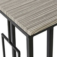 10" Black Contemporary Compact Accent Table