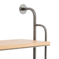 Brown Iron Industrial Wall Shelf, 33" x 25" x 7"