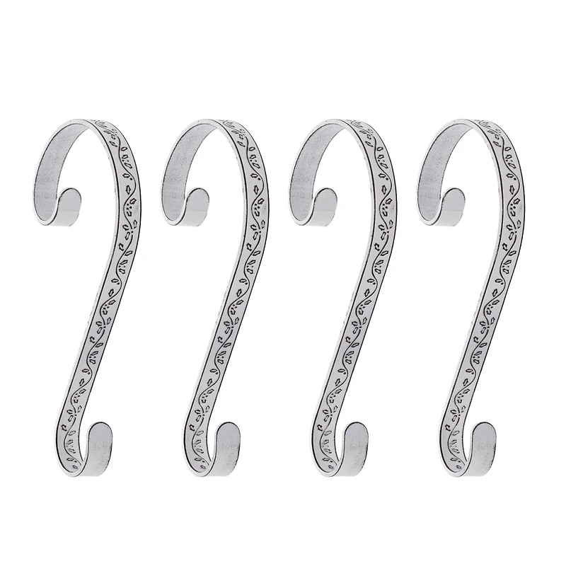 Haute Decor Stocking Scrolls® Holly Whitewashed Stocking Holders, 4ct.