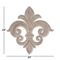 24" White French Themed Wood Wall Décor