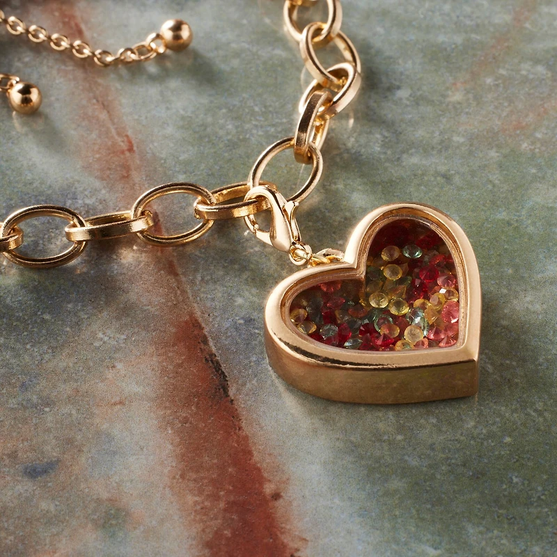 Gold Heart Shaker Charm by Bead Landing™