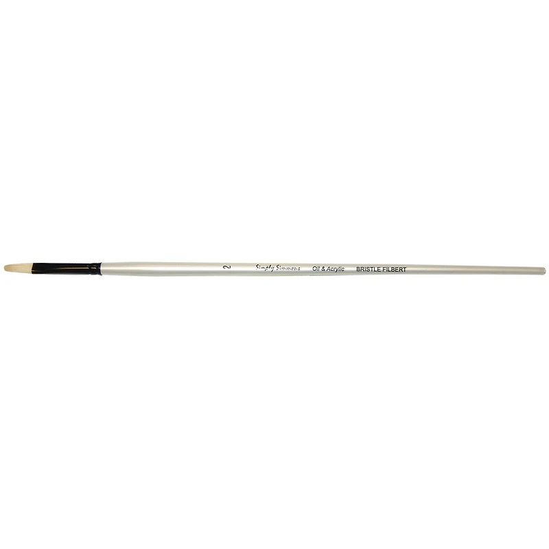 Simply Simmons Long Handle Bristle Filbert Brush, Size 2