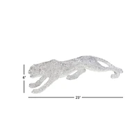 23" Silver Glam Leopard Sculpture