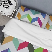 Designart 'Geometrical Retro Design III' Mid-Century Duvet Cover Set