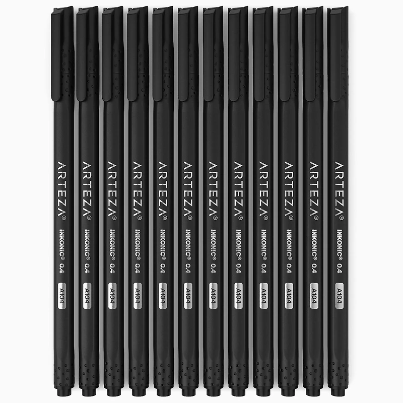 Arteza® Inkonic® 0.4mm Black Fineliner Pens, 12ct.