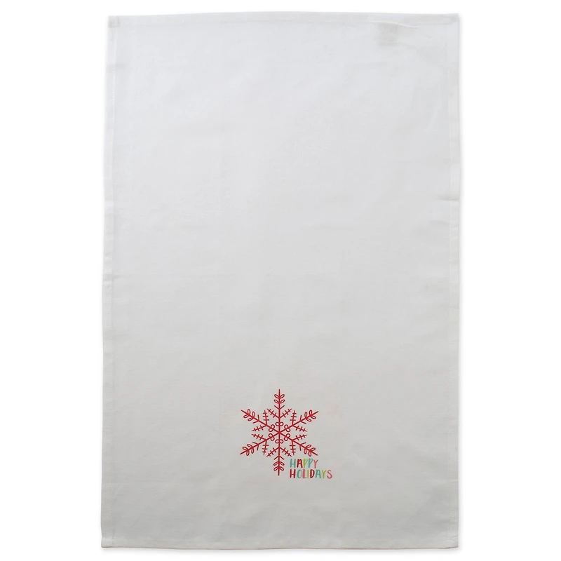 DII® Green Check & White Happy Holidays Dishtowel Set