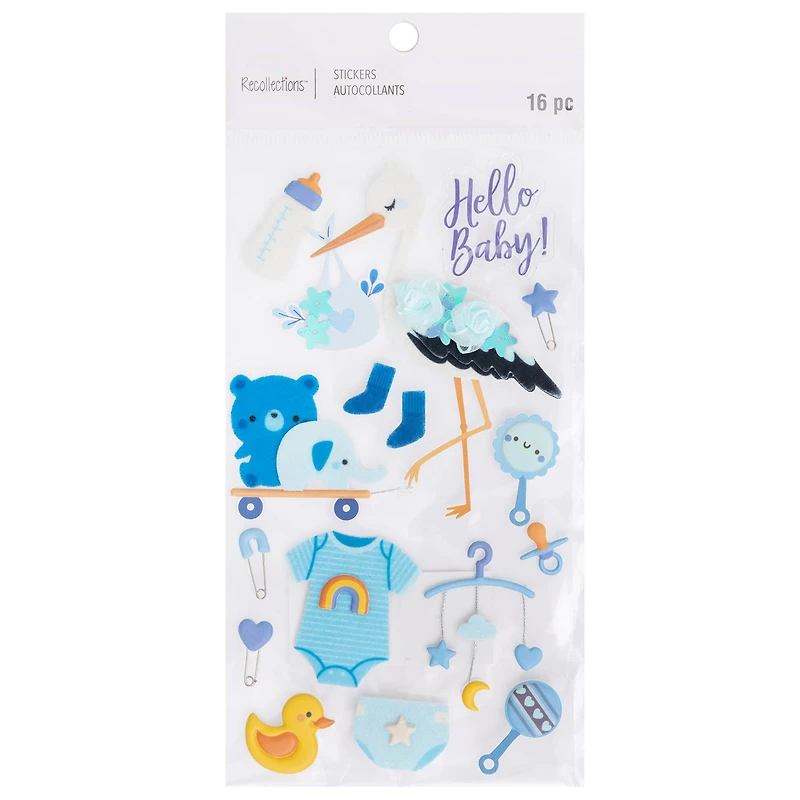 Baby Boy Stork Dimensional Stickers by Recollections™