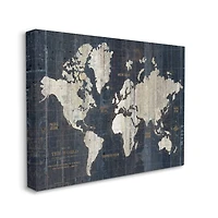 Stupell Industries Distressed Antique World Map Rustic Aesthetic Canvas Wall Art