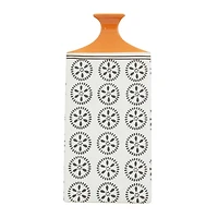 White Stoneware Transitional Vase, 17" x 9" x 7"