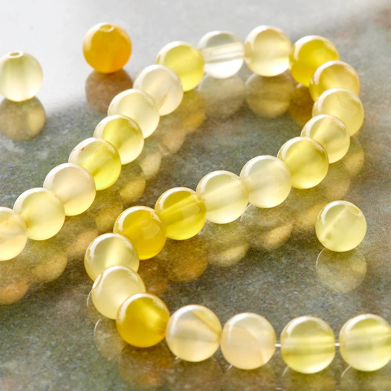 Yellow Dyed Agate Round Beads, 6mm by Bead Landing™