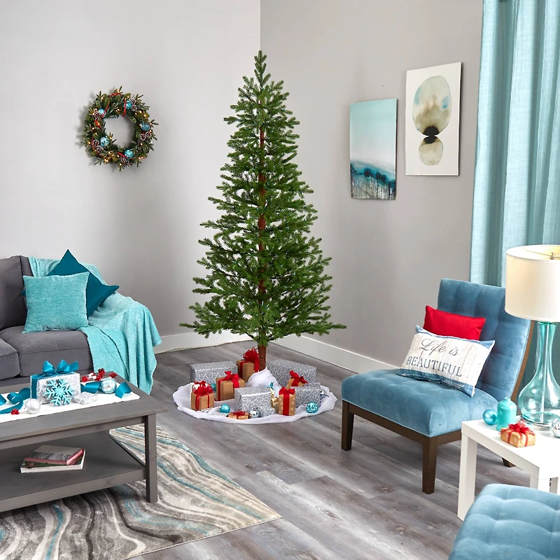 7.5ft. Pre-Lit Fairbanks Fir Artificial Christmas Tree, Clear LED Lights