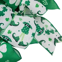 Shamrocks and Ribbons St. Patrick's Day Wreath 24" Unlit