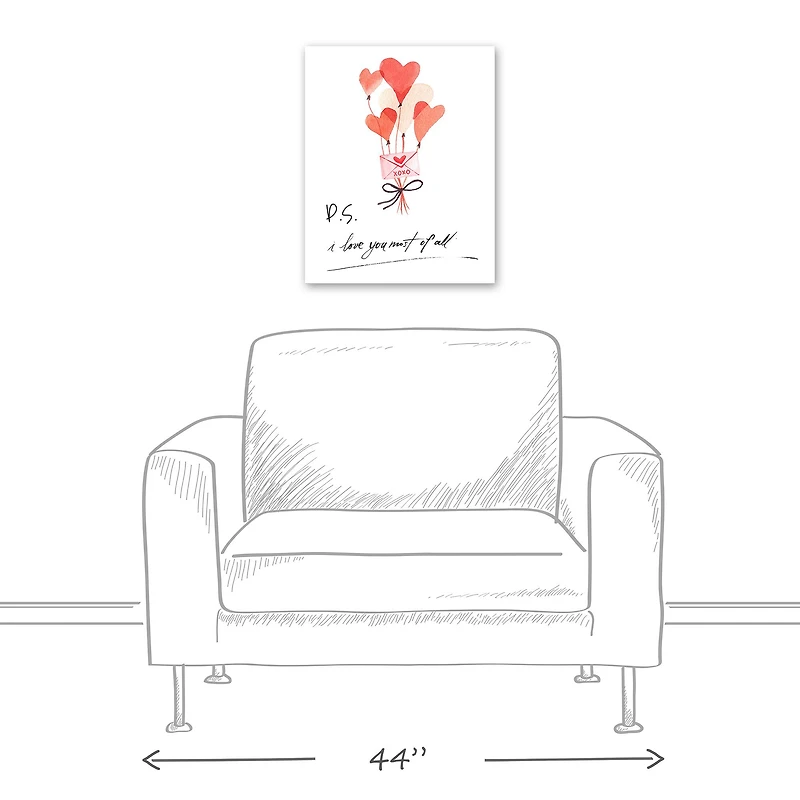 Valentines Balloons 16" x 20" Canvas Wall Art