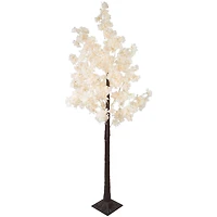 6ft. Pre-Lit White Floral Artificial Christmas Tree, Warm White LED Lights
