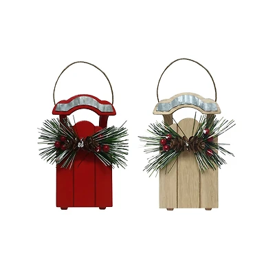 Assorted 6" Sled with Pinecone Ornament by Ashland®
