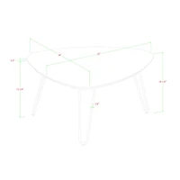 Walnut Guitar Pick Hairpin Leg Mid Century Modern Wood Coffee Table